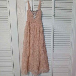Light pink long rosette dress size 1